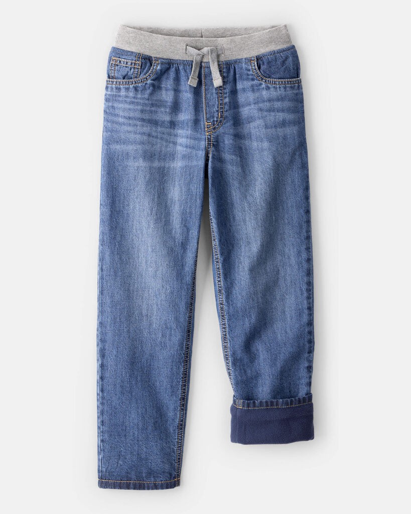 slide 2 of 4, Oshkosh Boys Denim Pull-On Straight Jeans - Medium Wash Blue 4, 1 ct