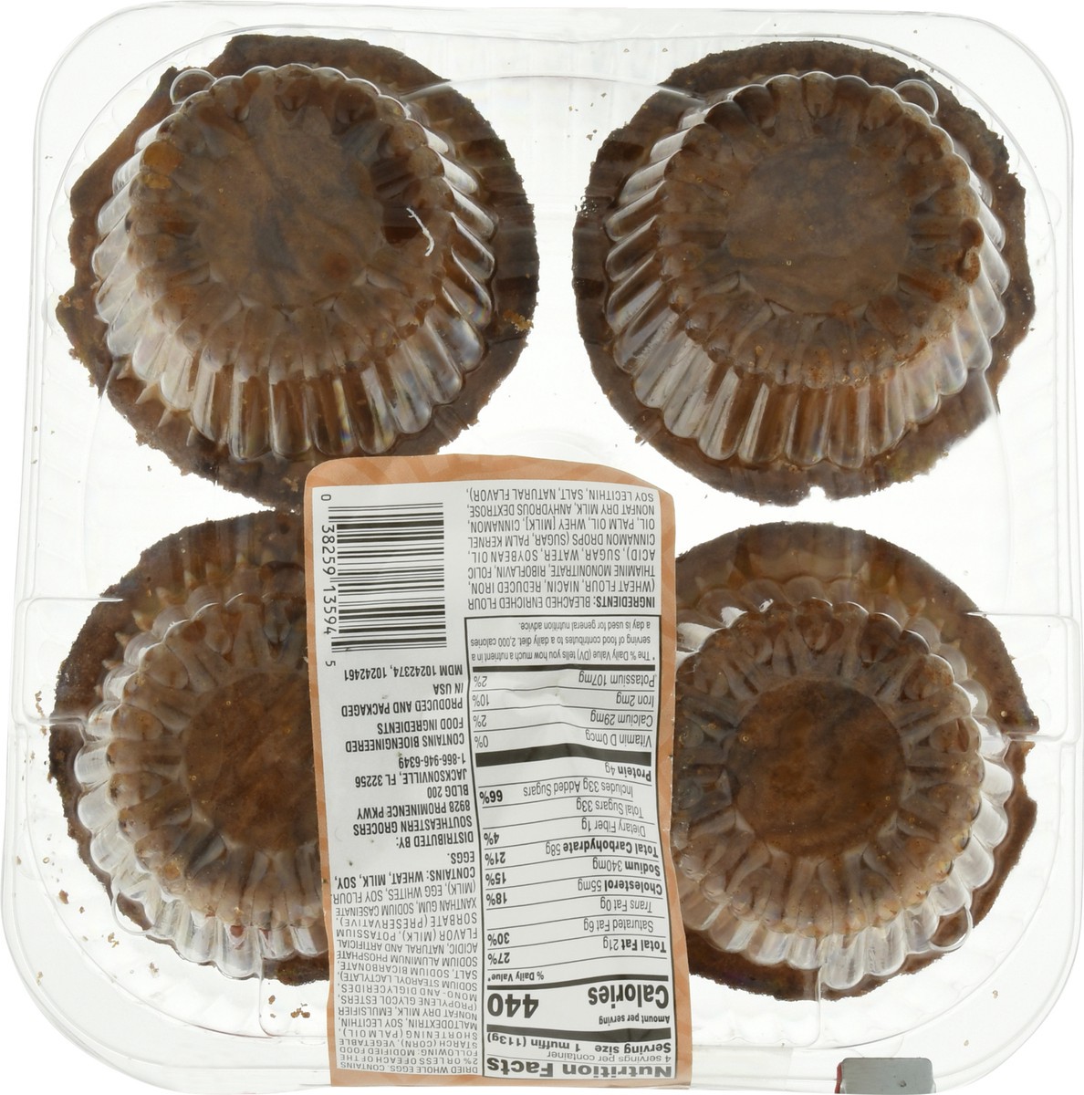 slide 7 of 9, SE Grocers Cinnamon Muffins 4 Pack, 1 ct
