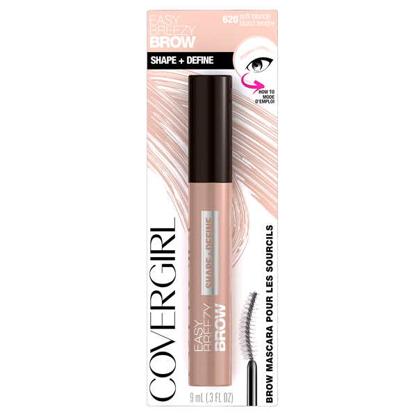 slide 1 of 3, Covergirl Easy Breezy Brow Shape & Define Eyebrow Mascara Soft Blonde, 0.024 fl oz