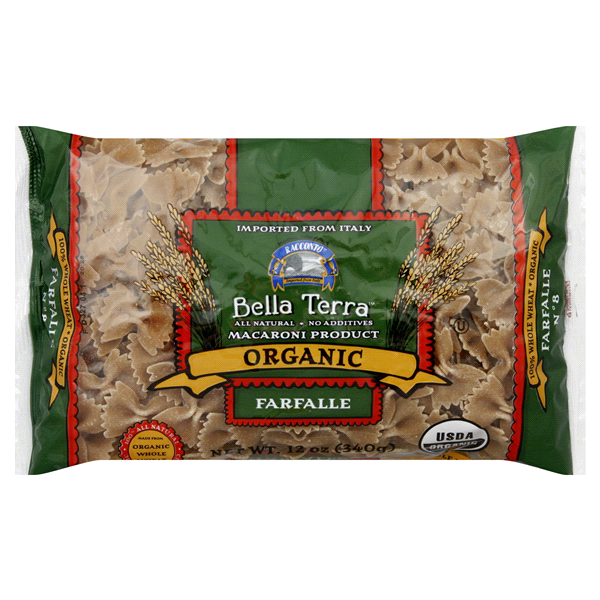 slide 1 of 1, Bella Terra Organic Whole Wheat Farfalle, 12 oz