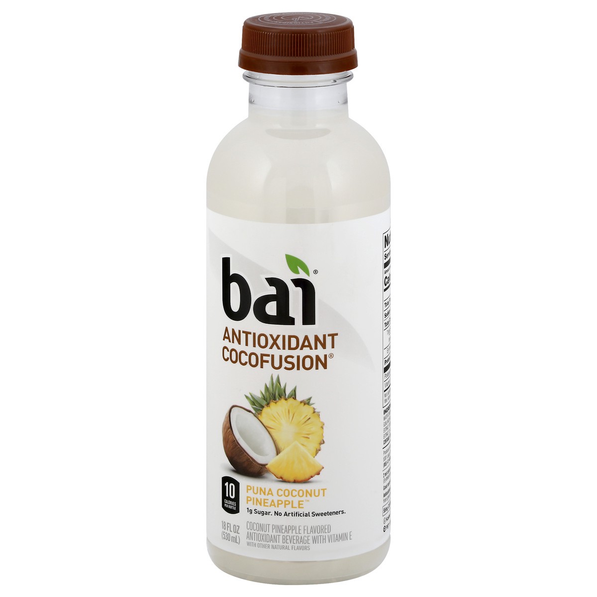 slide 3 of 13, Bai Coconut Flavored Water, Puna Coconut Pineapple, Antioxidant Infused Drink, 18 Fluid Ounce Bottle, 18 fl oz