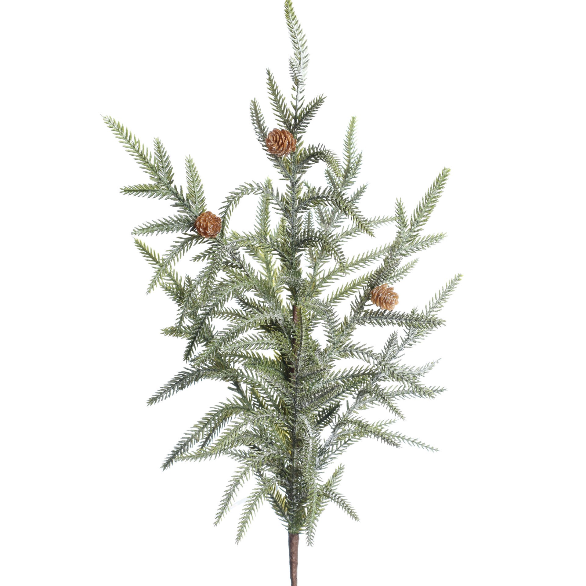 slide 3 of 3, 28.25" Green Frosted Soft Pine With Pinecone Stem By Ashland, 28.25 in
