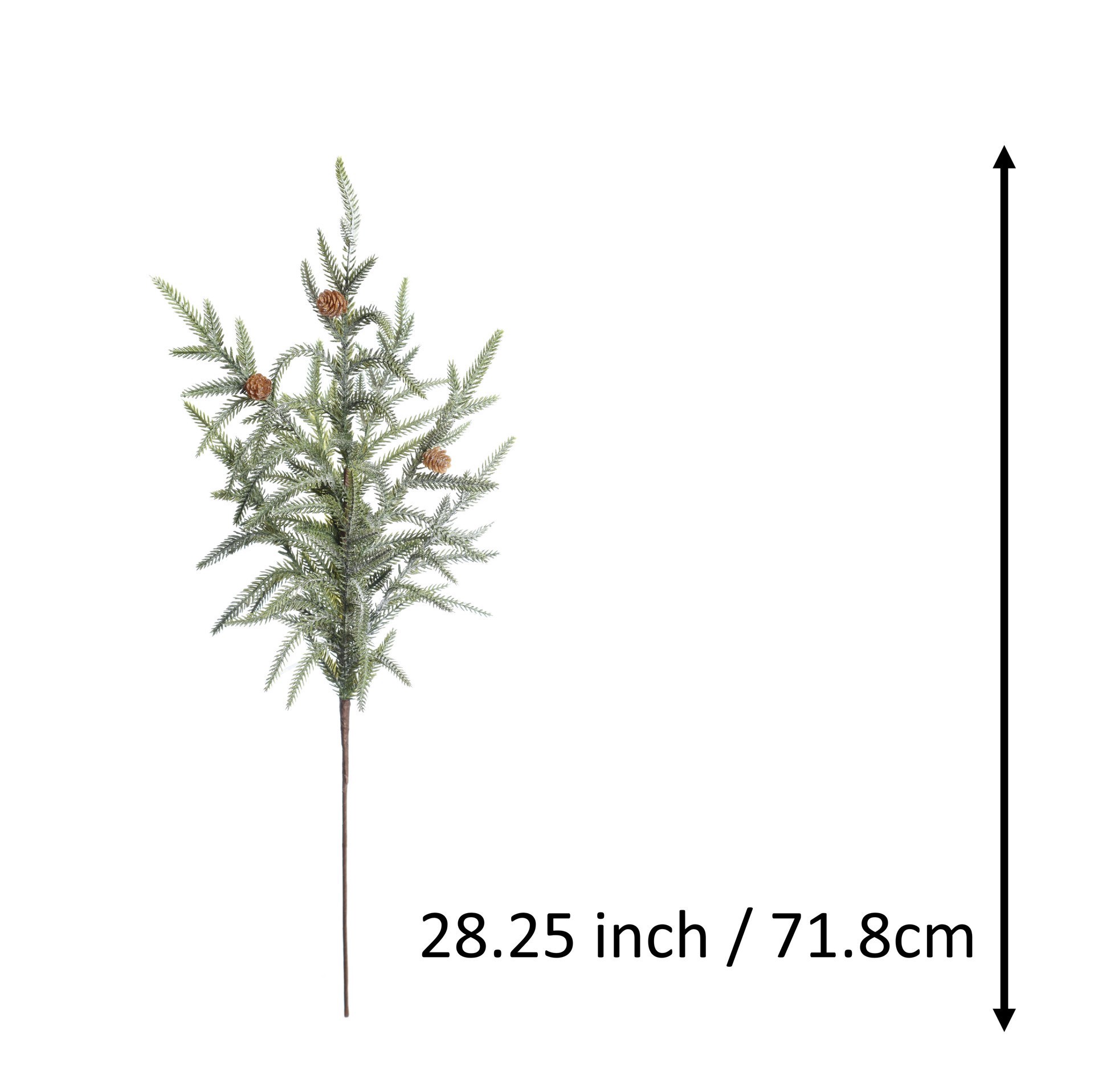 slide 2 of 3, 28.25" Green Frosted Soft Pine With Pinecone Stem By Ashland, 28.25 in