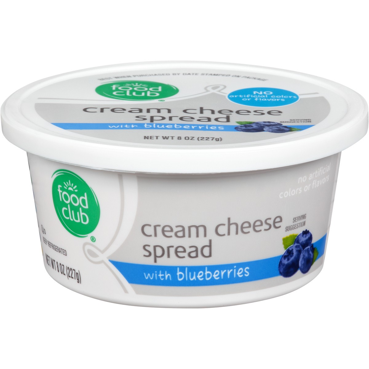 slide 1 of 12, Food Club Cream Cheese Spread With Blueberries, 8 oz