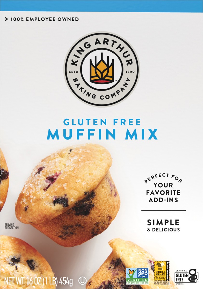 slide 3 of 6, King Arthur Gluten Free Muffin Mix, 16 oz