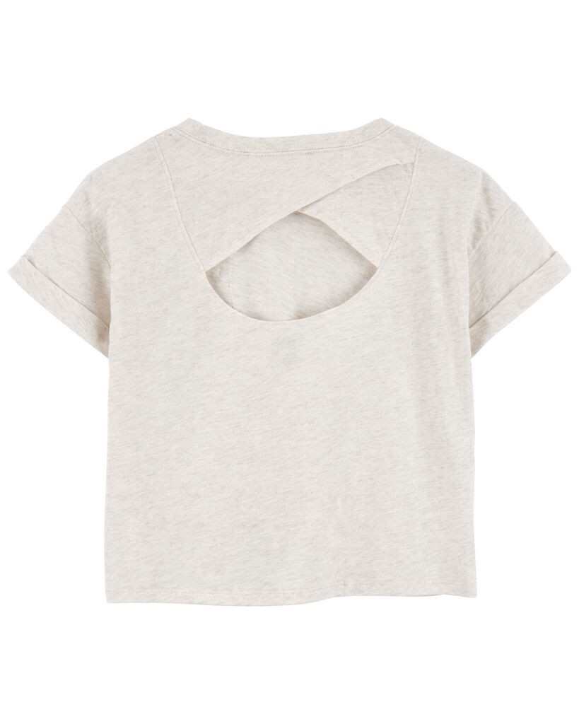 slide 3 of 3, Oshkosh Kid Slub Jersey Open Back Top Cream 7, 1 ct