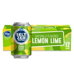 Kroger Seltzer Water Naturally Flavored Lemon Lime Caffeine Free - 12 ct; 12 fl oz