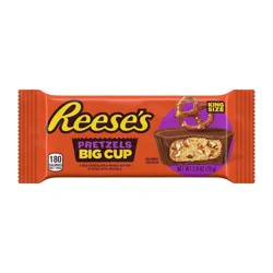 REESE'S BIG CUP with Pretzels Milk Chocolate Peanut Butter King Size Cups Candy, Individually Wrapped, 2.6 oz, Pack