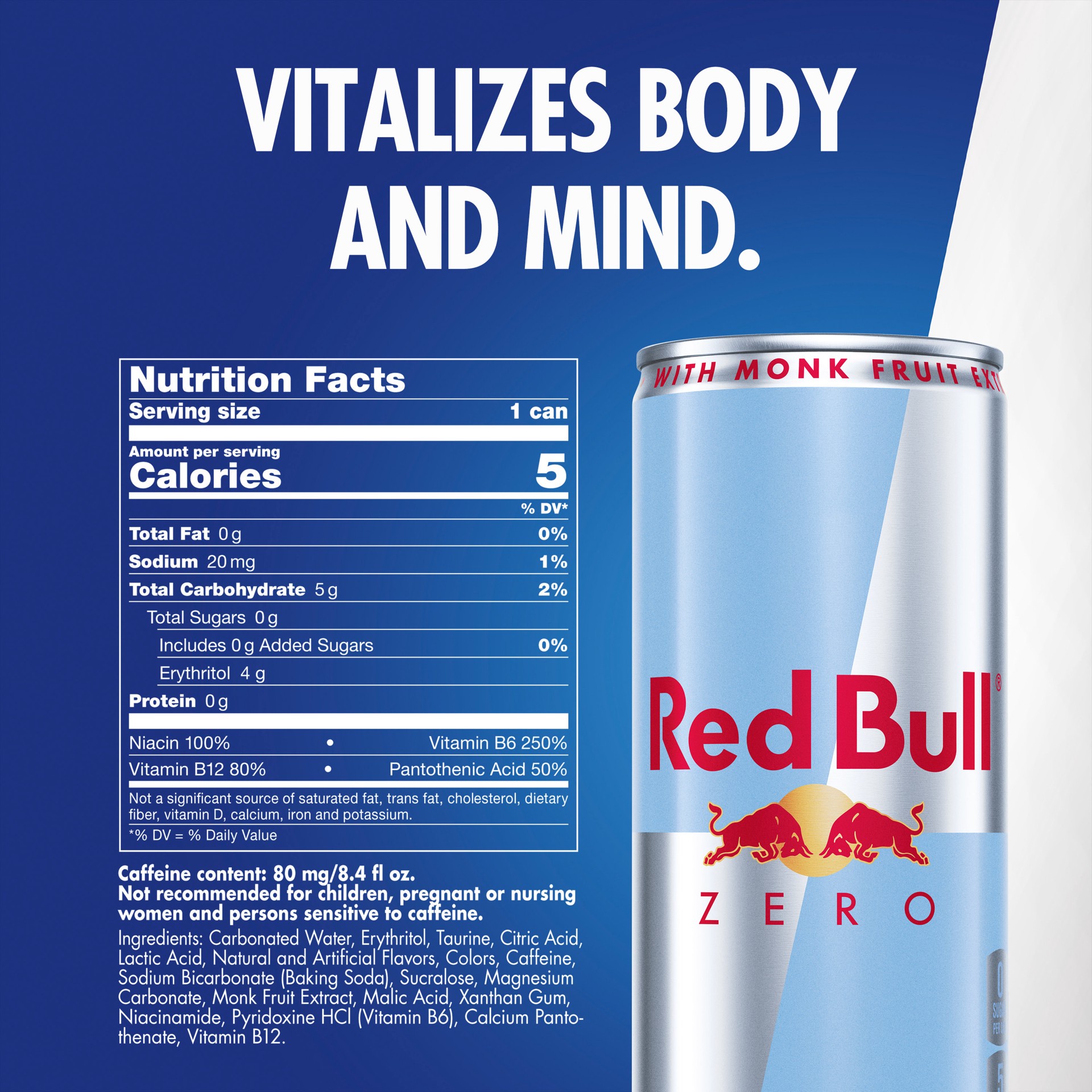 slide 5 of 7, Red Bull - Zero W/ Monk Fruit, 4 ct