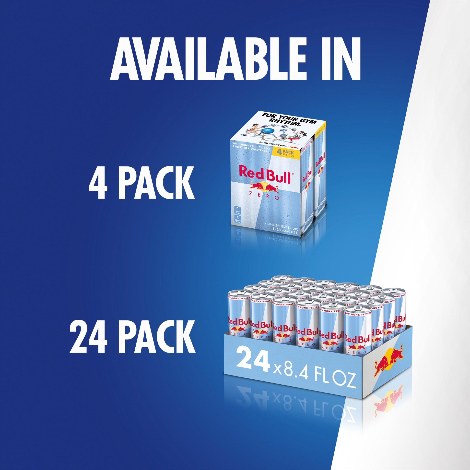 slide 6 of 7, Red Bull - Zero W/ Monk Fruit, 4 ct