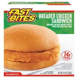 Fast Bites Breaded Chicken Sandwich, 4.9 oz (Frozen)