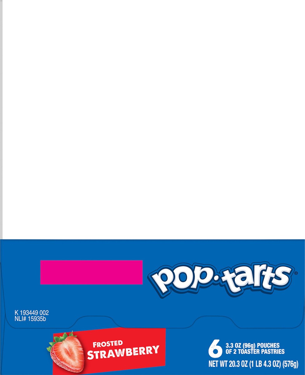 slide 7 of 8, Pop-Tarts Toaster Pastries, Breakfast Foods, Kids Snacks, Frosted Strawberry, 22oz Tray, 12 Pop-Tarts, 20.3 oz