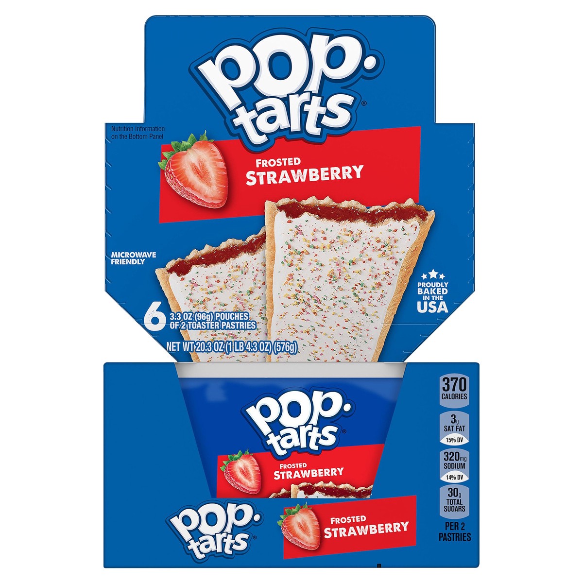 slide 1 of 8, Pop-Tarts Frosted Strawberry Toaster Pastries 6 - 3.3 oz Pouches, 20.3 oz