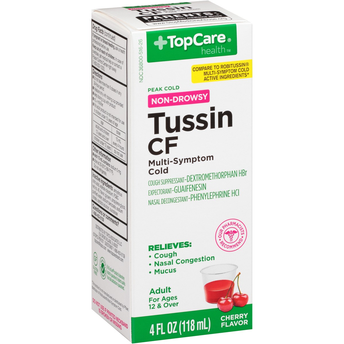 slide 2 of 9, TopCare Tussin Cf Multi Symptom, 4 oz