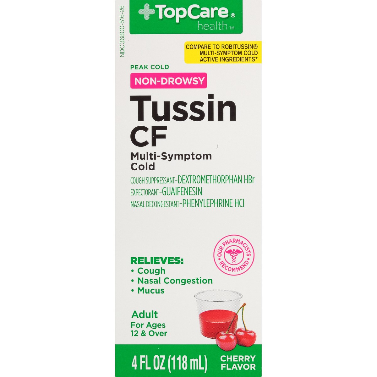 slide 6 of 9, TopCare Tussin Cf Multi Symptom, 4 oz