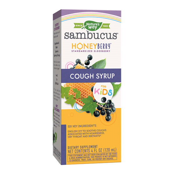 slide 1 of 1, Nature's Way Sambucus Honeyberry Cough Syrup For Kids, Vegetarian, 4 fl oz