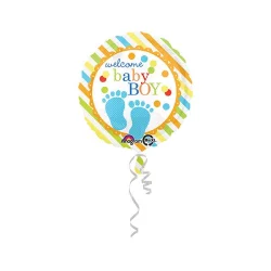 Mayflower Welcome Baby Boy Mylar Balloon
