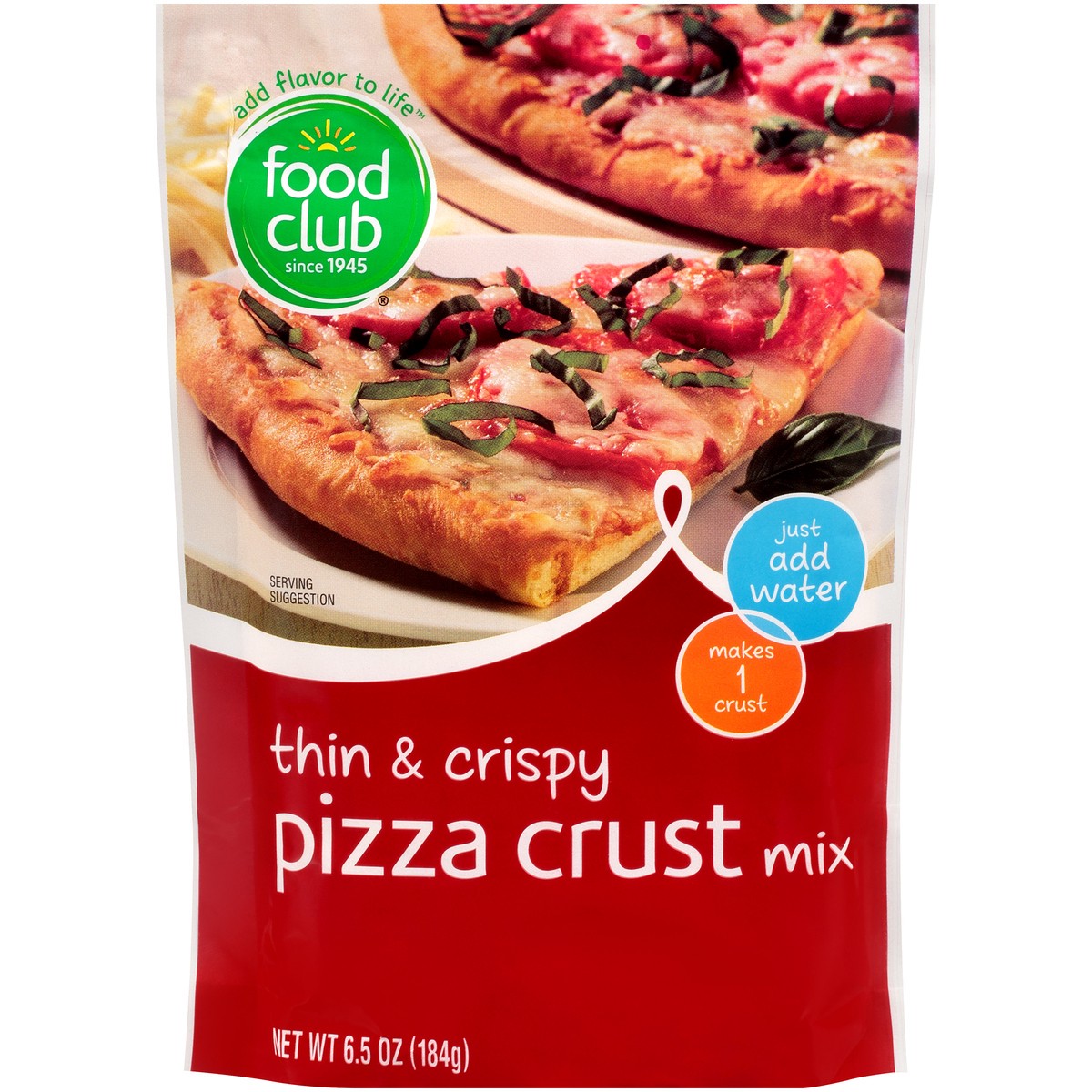 slide 1 of 10, Food Club Thin & Crispy Pizza Crust Mix, 6.5 oz