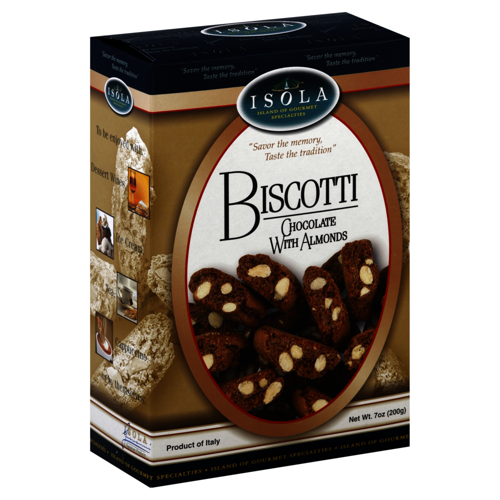 slide 1 of 1, Isola Chocolate Biscotti With Almonds, 7 oz