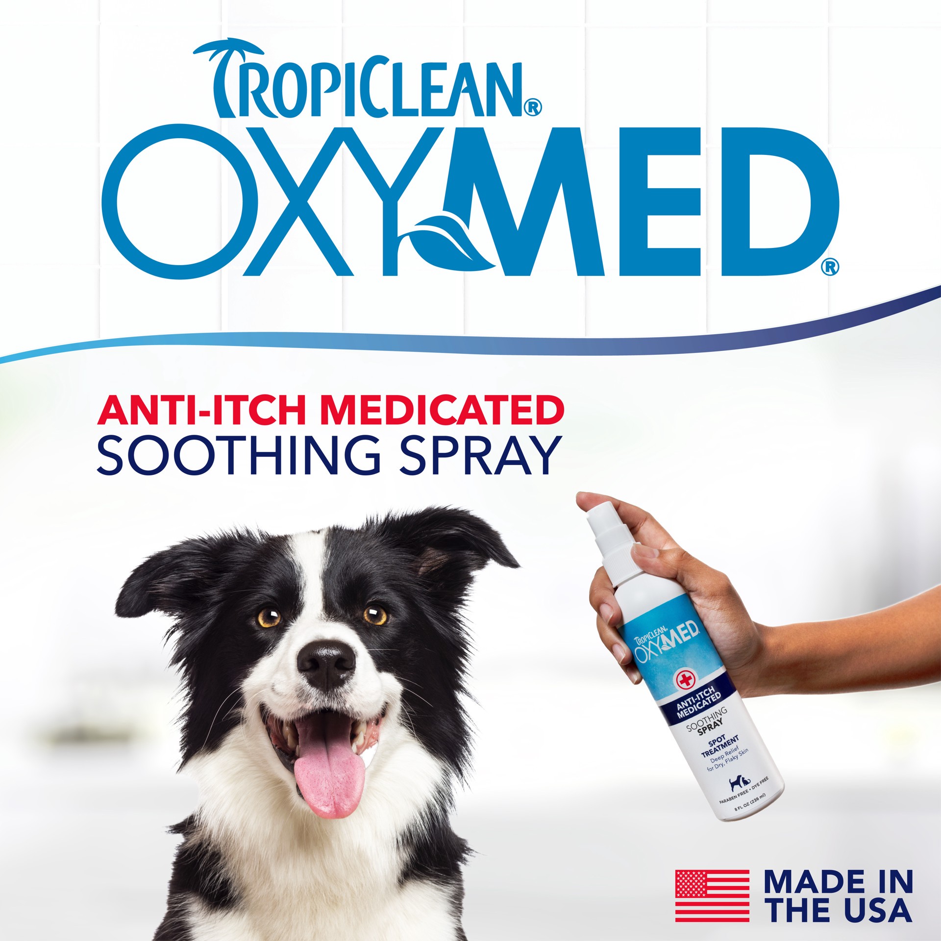 slide 10 of 10, TropiClean OxyMed Medicated Anti itch Spray for Pets, 8oz, 8 oz