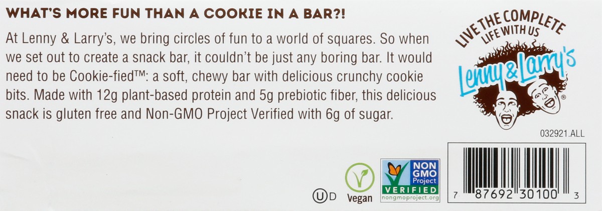 slide 9 of 9, Lenny & Larry's Cookie-Fied Gluten Free Chocolate Almond Sea Salt Bars 9 - 1.59 oz Bars, 14.31 oz