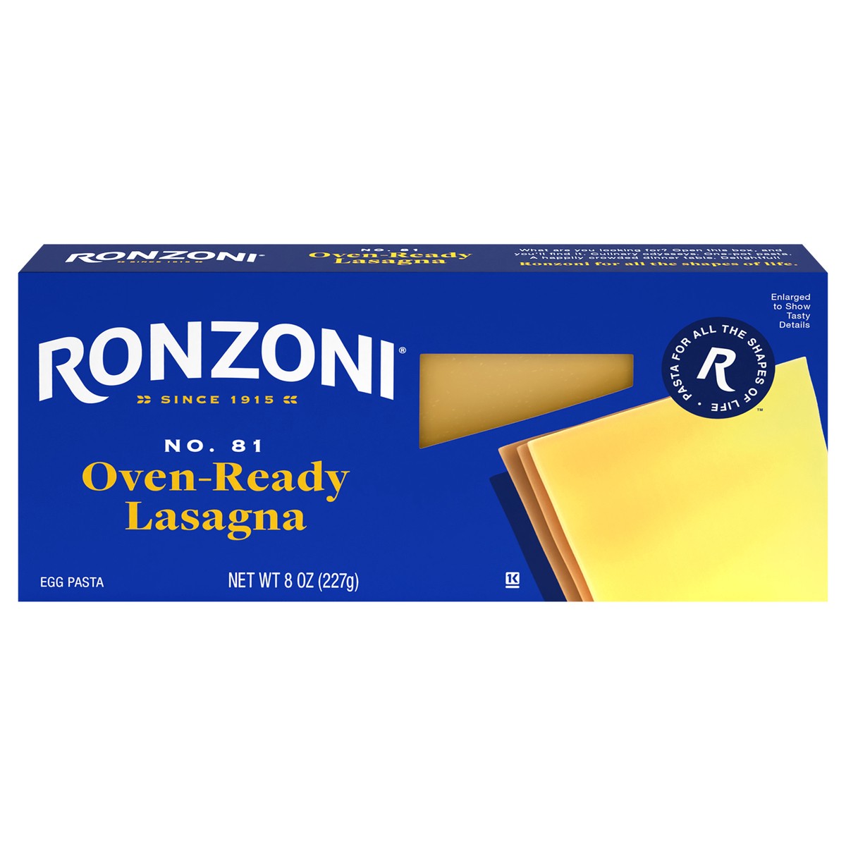 slide 1 of 9, Ronzoni Oven Ready Lasagna No-Boil Pasta for Baking, 8 oz