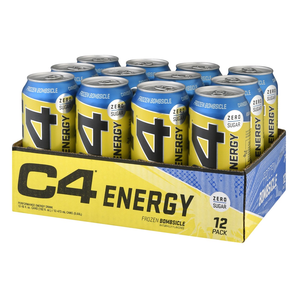 slide 6 of 10, C4 Sport 12 Pack Frozen Bombsicle Performance Energy Drink 12 oz - 12 oz, 12 oz