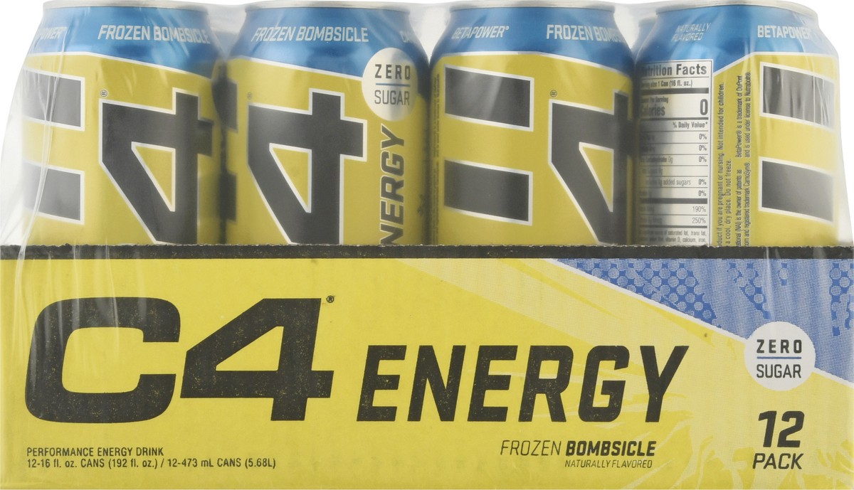 slide 10 of 10, C4 Sport 12 Pack Frozen Bombsicle Performance Energy Drink 12 oz - 12 oz, 12 oz