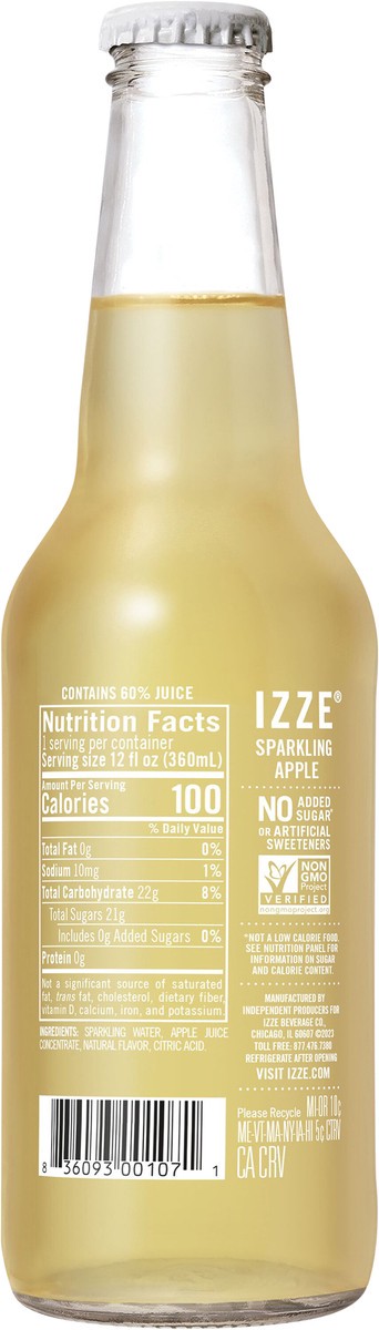 slide 3 of 6, Izze Sparkling Apple Juice Beverage - 12 fl oz, 12 fl oz