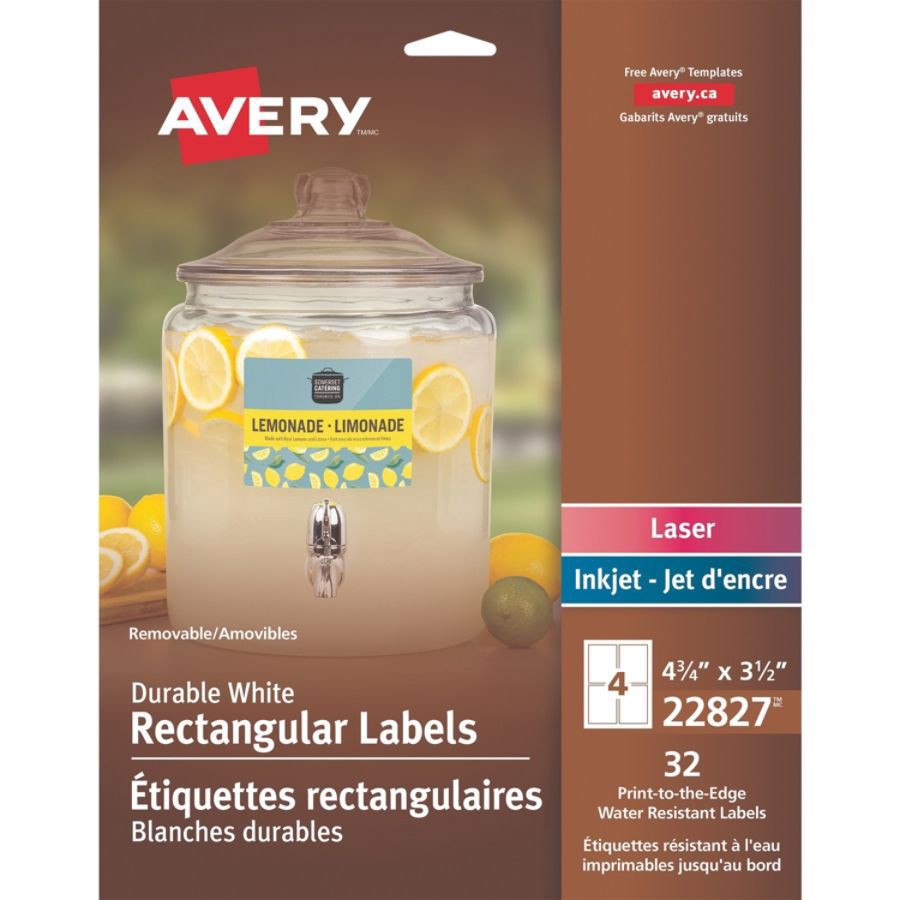 slide 3 of 10, Avery Removable Durable Labels, TrueBlock Technology, 4-3/4 x 3-1/2, White, 32 ct
