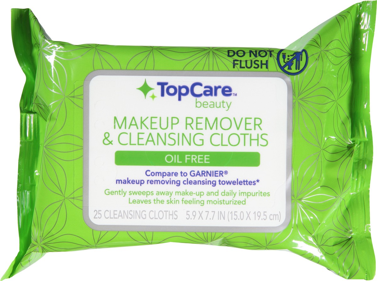 slide 7 of 9, TopCare Beauty Oil Free Makeup Remover & Cleansing Cloths 25 ea, 25 ct