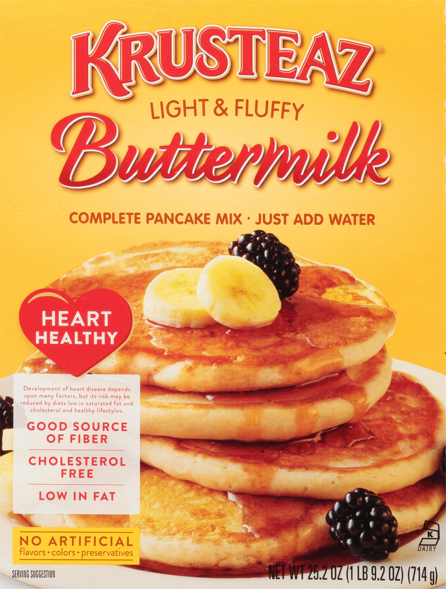 slide 1 of 11, Krusteaz Heart Healthy Pancake Mix, 25.2 oz