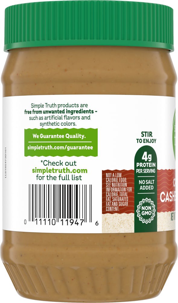slide 6 of 6, Simple Truth Smooth Cashew Butter - 16 oz, 16 oz