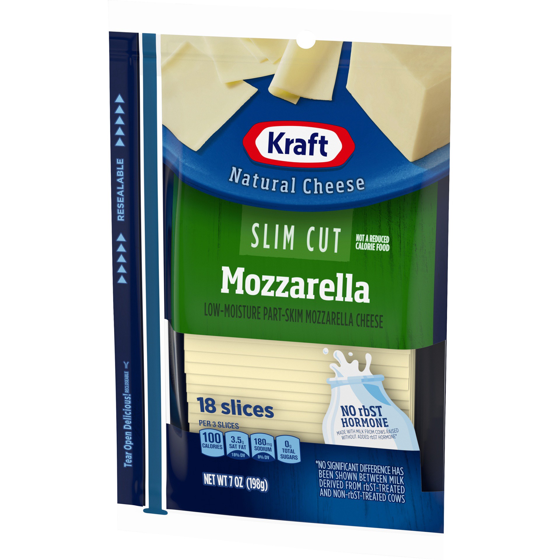 slide 12 of 14, Kraft Slim Cut Mozzarella Cheese Slices, 18 ct Pack, 18 ct