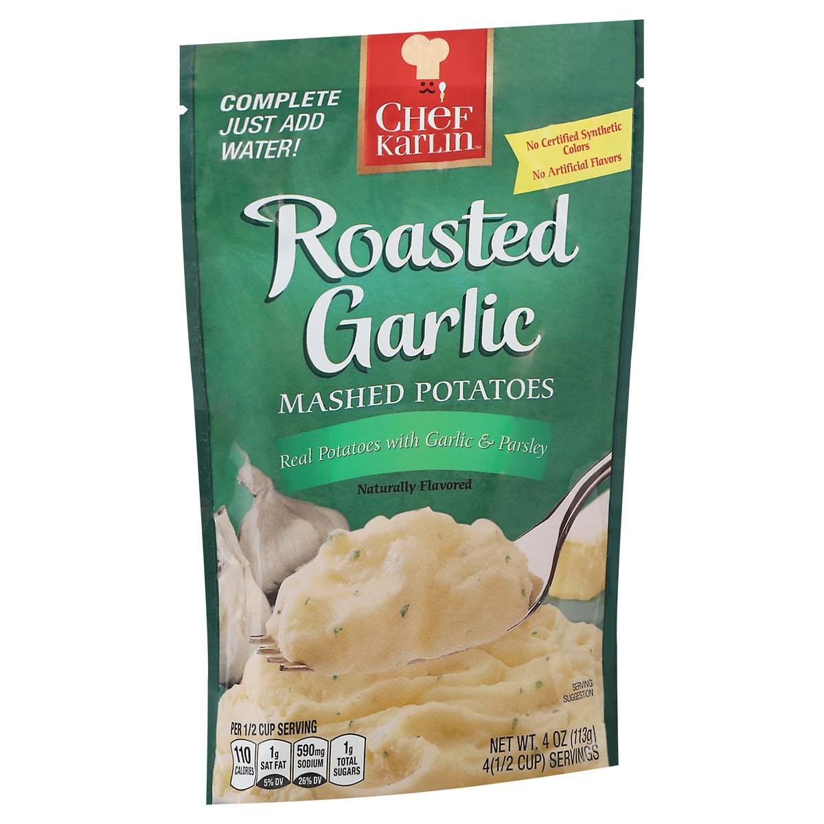 slide 3 of 9, Chef Karlin Roasted Garlic Mashed Potatoes 4 oz, 4 oz