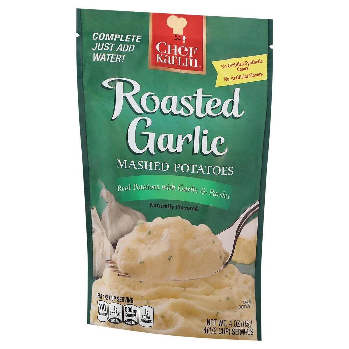 slide 9 of 9, Chef Karlin Roasted Garlic Mashed Potatoes 4 oz, 4 oz