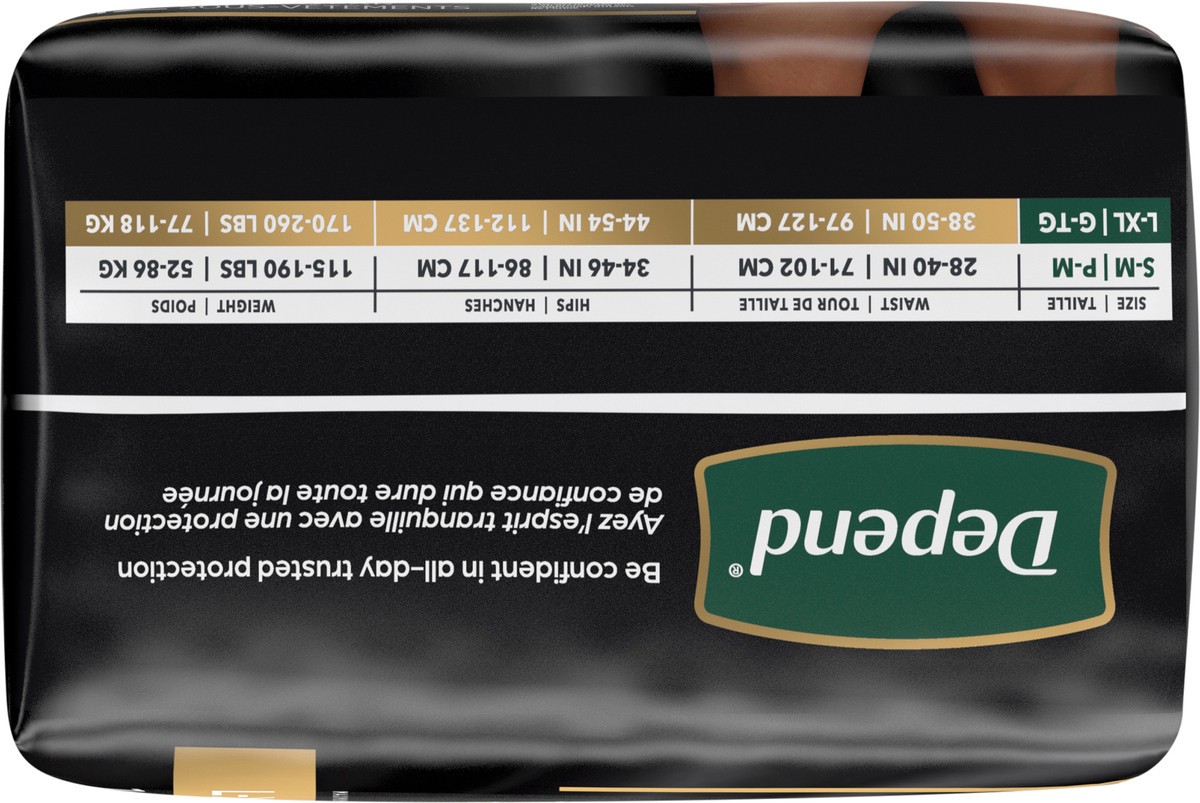 slide 10 of 12, Depend Real Fit Incontinence Underwear for Men, Disposable, Maximum Absorbency, Large/Extra Large, Grey, 12 Count, 12 ct