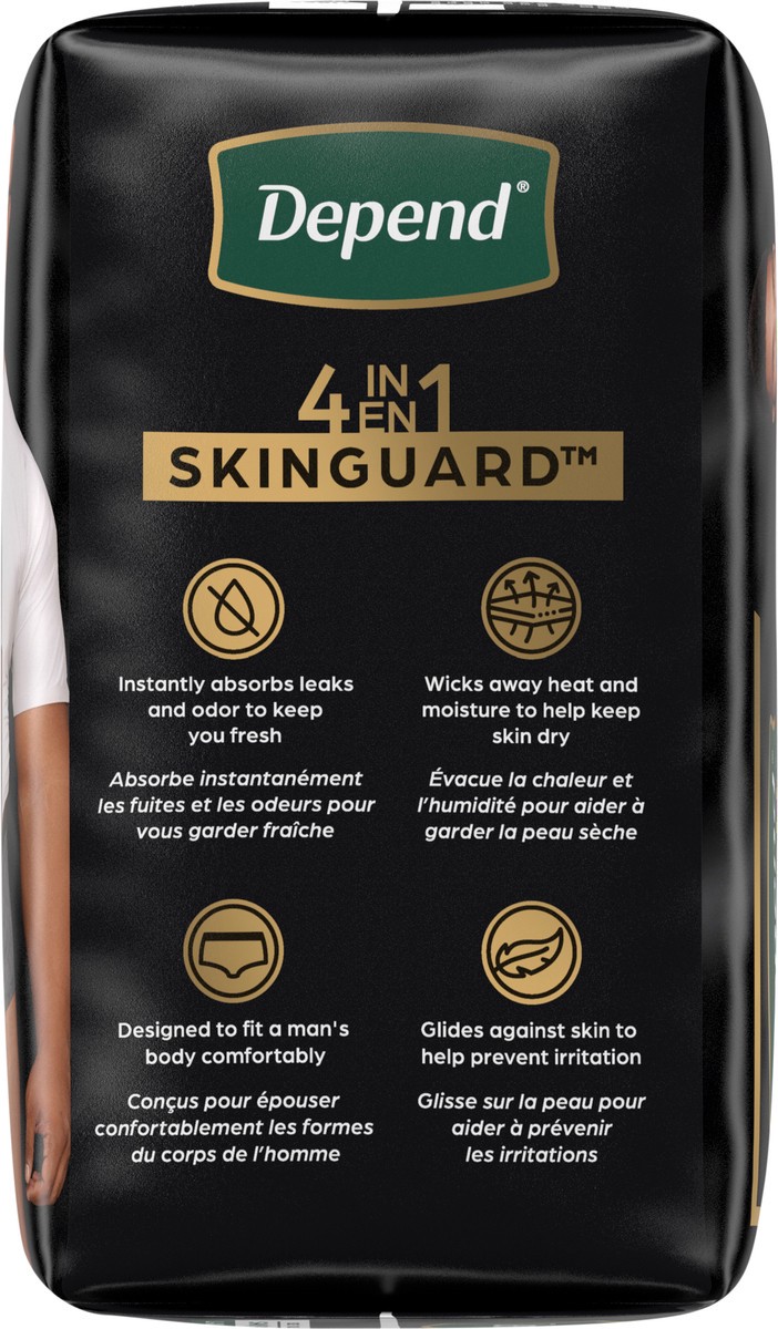 slide 12 of 12, Depend Real Fit Incontinence Underwear for Men, Disposable, Maximum Absorbency, Large/Extra Large, Grey, 12 Count, 12 ct