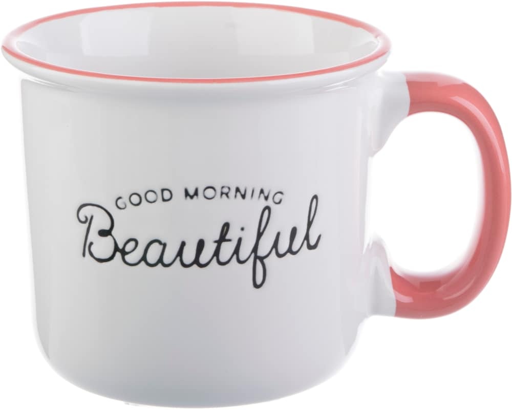 slide 1 of 1, Formation Brands Morning Beautiful Camper Mug - White/Pink, 13 oz