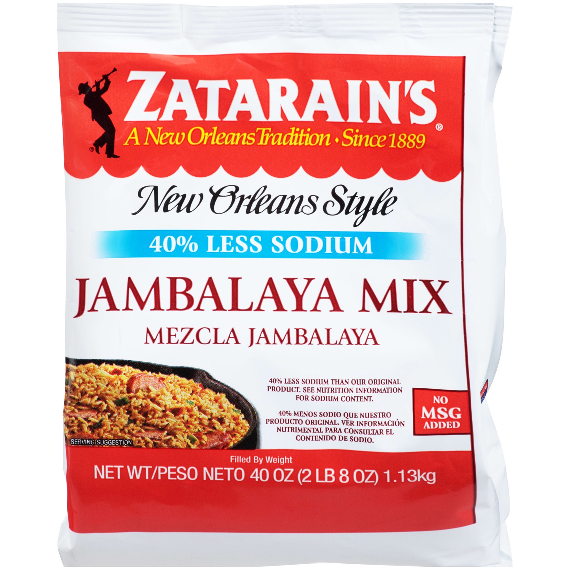 slide 1 of 2, Zatarain's Reduced Sodium Jambalaya Mix, 40 oz, 40 oz