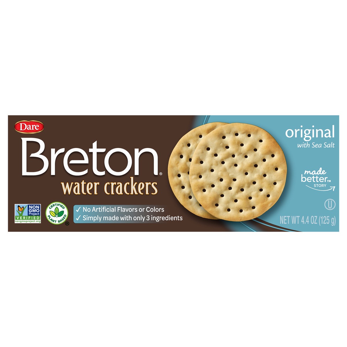 slide 1 of 7, Breton Water Crackers Original with Sea Salt, 4.4 oz
