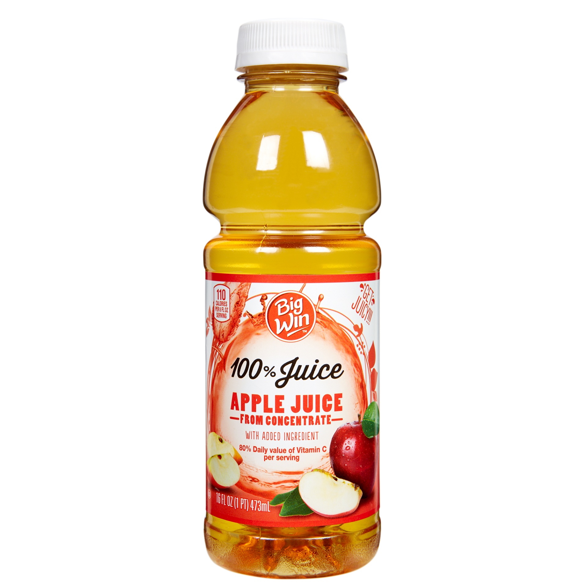 slide 1 of 4, Big Win 100% Apple Juice - 16 oz, 16 oz