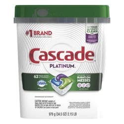 Cascade Platinum ActionPacs Dishwasher Detergent, Fresh Scent, 62 Count