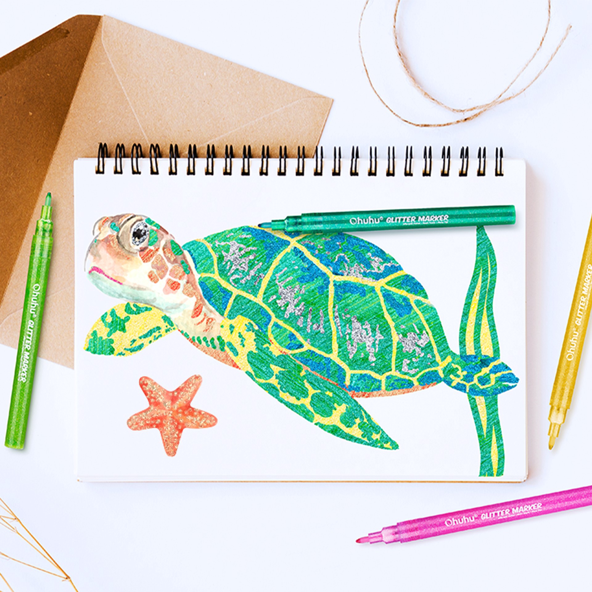 slide 3 of 4, Ohuhu Glitter Markers, 12ct., 12 ct