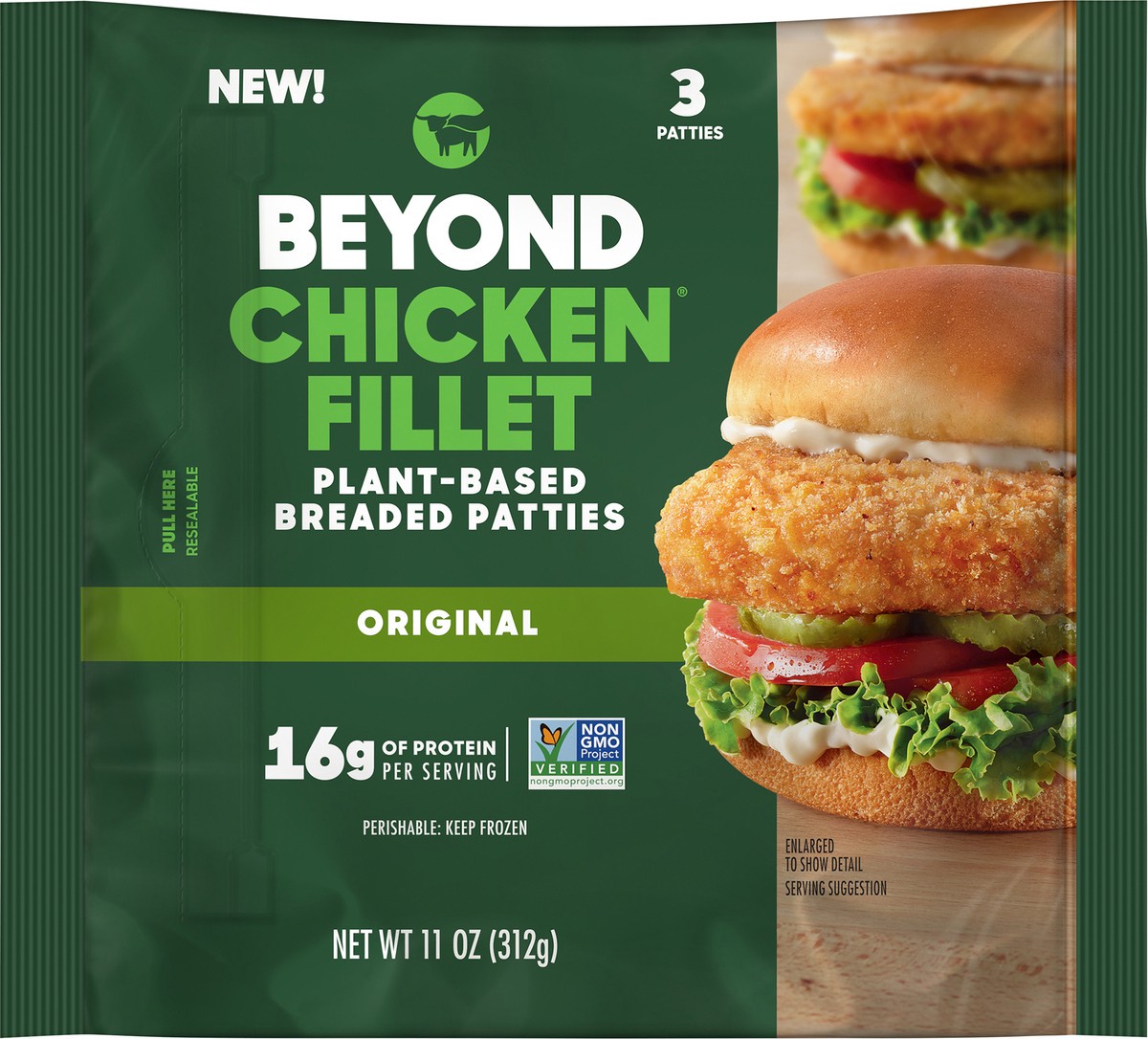 slide 5 of 7, Beyond Chicken Breaded Patties, 3 ct