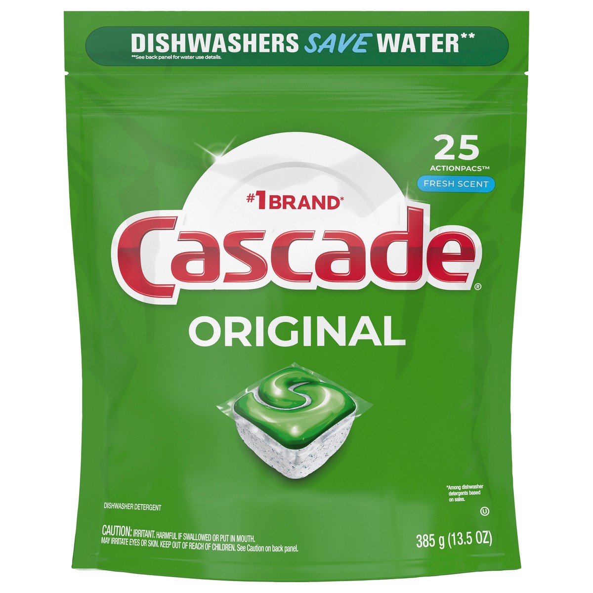 slide 1 of 1,  Cascade Original ActionPacs, Dishwasher Detergent Pods, Fresh, 25 Count, 25 ct