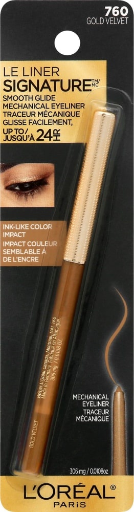 slide 1 of 1, L'Oréal Le Liner Signature Mechanical Eyeliner, Gold Velvet, 011 oz