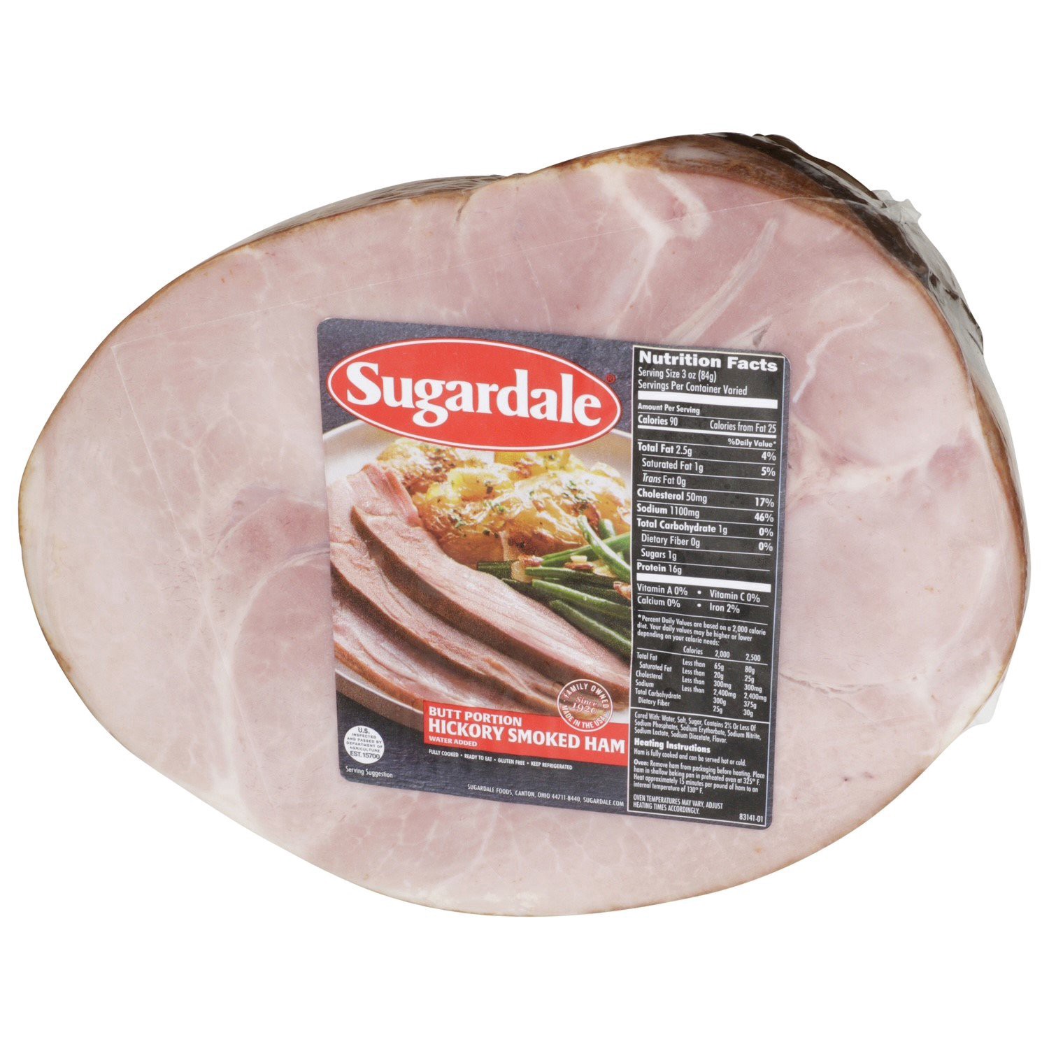 slide 1 of 1, Sugardale Prestige Bone-In Pork Butt Portion Smoked Ham, per lb