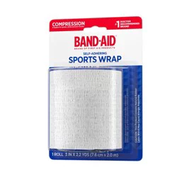 BAND-AID First Aid Products Self-Adhering Compression Sports Wrap, 3 Inches x 2.2 Yards