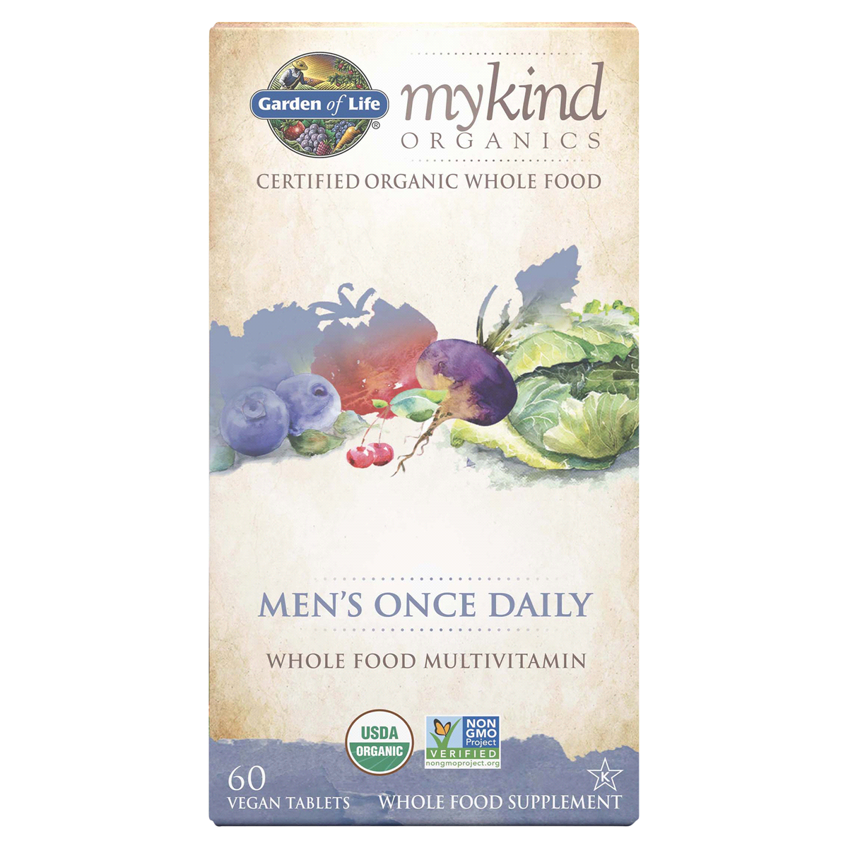 slide 1 of 5, Garden of Life My Kind Organics Men Once Daily Whole Food Multi-vitamin, 60 ct